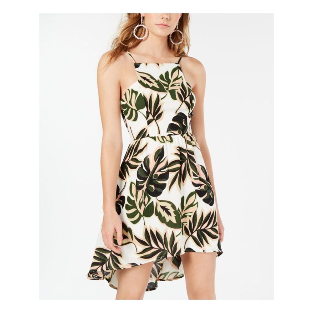 NWT TEEZE ME Womens Hi-Lo Above The Knee Dress Green Sleeveless Juniors 13\14